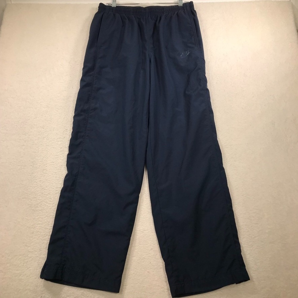 Vintage Nike Track Pants Mens L Blue Y2K Straight Wide Leg Baggy Loose Hip Hop